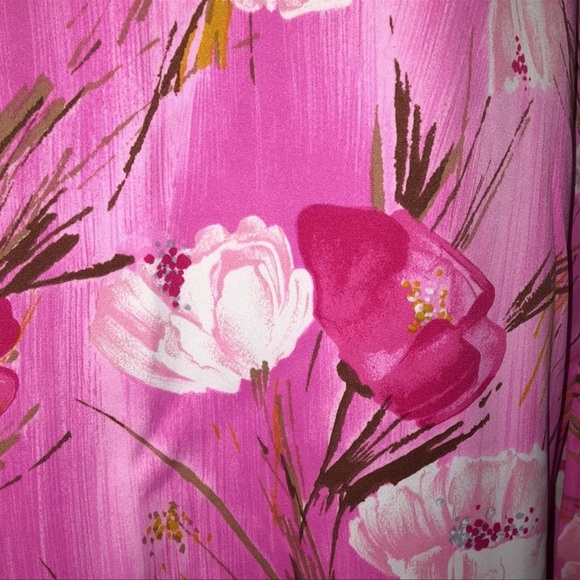 Vintage 60s Sun Fashions of Hawaii Floral Caftan Maxi Dress M/L - Picture 3 of 8